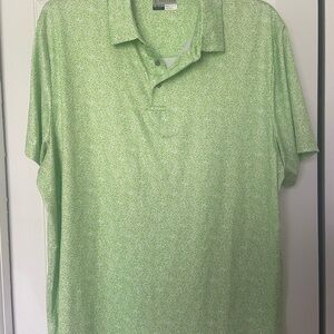 PGA Tour Mint Green Microprint Performance Polo